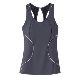 Athleta Energy Racerback Black Tank Workout Line Detail Built In Bra Tank Top